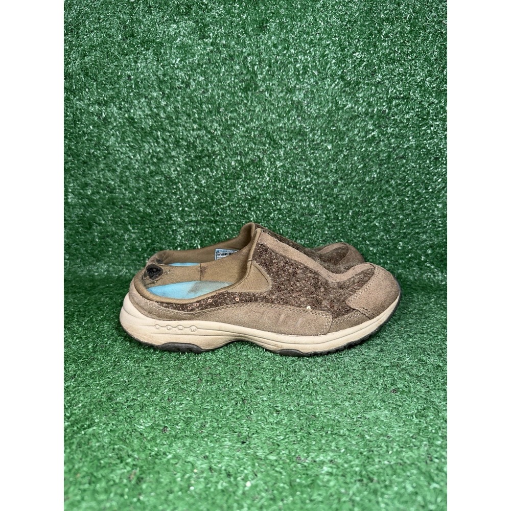Easy Spirit Shoes Women Size 8 Traveltime Brown Casual‎ Slip On Mule Clogs Suede